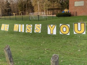 School pandemic sign